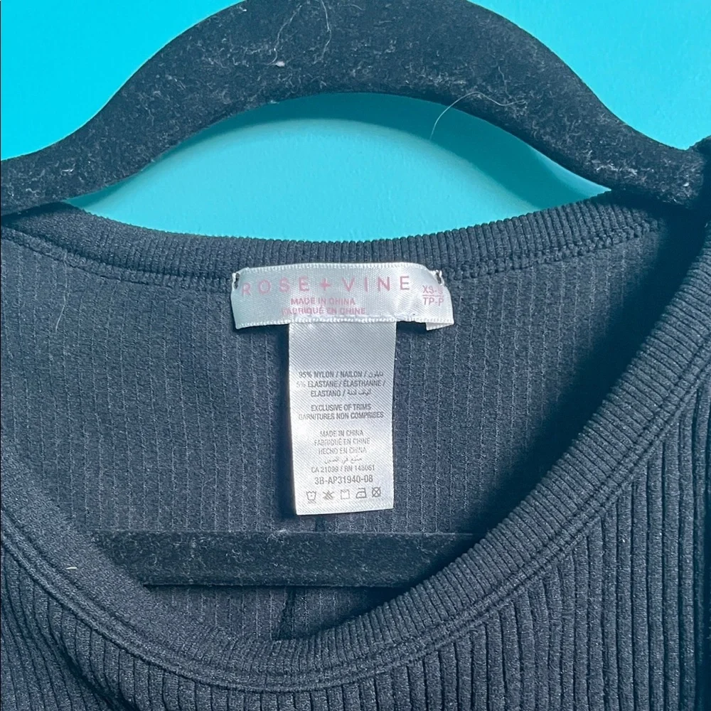 Black Ribbed Tank Top - Picture 3 of 3